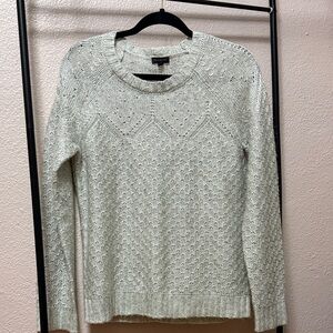 Talbots Women's Textured Shimmery Gray Knit Sweater